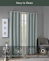 SunSmart Maya Heathered Blackout Curtain 1 Panel for bedroom, Grommet top fit up to 1.25 inches rod Single Curtain Panel for Living Room