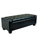 Homcom Home Modern Ottoman Storage Bench Seat Footrest Sofa Shoe Faux Leather