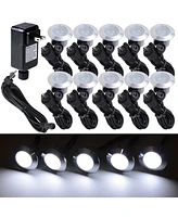 Yescom 10pc Cool White Led Deck Lights Kit Outdoor Garden Patio Stair Landscape Pathway