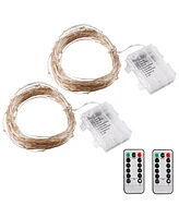 Yescom 2 Packs 66Ft Led Warm White Starry Fair String Lights 8 Modes Remote Christmas for Party Wedding Bedroom