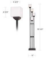 Franklin Iron Works Light Tree Rustic Farmhouse Torchiere Floor Lamp Standing 72 1/2" Tall Bronze Iron 4-Light Square