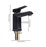 Yescom Aquaterior Contemporary 1 Hole Bathroom Square Faucet Vanity Sink Cold & Hot Water Orb