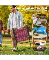 Costway 2PCS Folding Beach Chair Camping Lawn Webbing