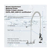 Yescom Aquaterior Pre-Rinse Faucet w/ 8" Center Splashmount Kitchen Restaurant Cupc Nsf Ansi