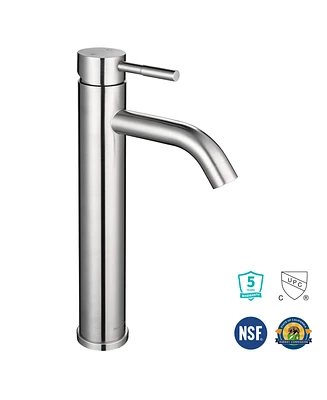 Yescom 12" Modern Bathroom Lavatory Vessel Sink Faucet Single Handle Brushed Nickel