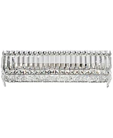 Possini Euro Design Crystal Columns Modern Wall Light Chrome Silver Metal Hardwired 23" Wide Light Bar Fixture Mounted Clear Rods Square Accents Bathr