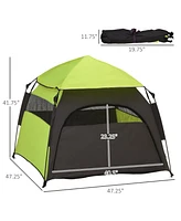 PawHut Pop Up Dog Tent for Extra Large and Large Dogs, Green