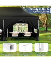 Slickblue 10 x 20 Ft Pop up Canopy with 6 Sidewalls and Windows Carrying Bag for Party Wedding Picnic