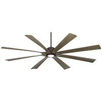 80" Defender Rustic Farmhouse Indoor Outdoor Ceiling Fan with Dimmable Led Light Remote Control Oil Rubbed Bronze Damp Rated for Patio Exterior House