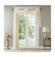 Madison Park Irina Diamond Sheer Embroidered Window Scarf Drapes