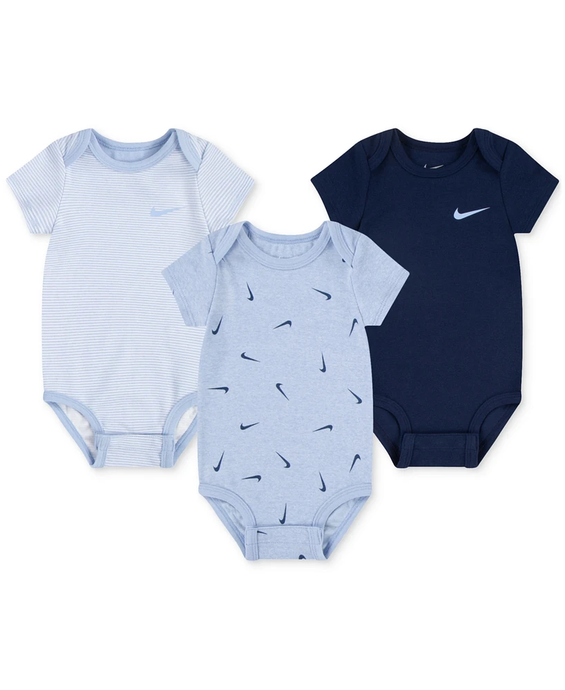 Nike Baby Boys or Girls Essentials Bodysuits, Pack of 3