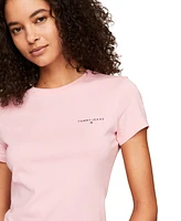 Tommy Jeans Women's Cotton Slim-Fit Linear Logo T-Shirt