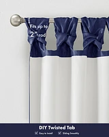 Madison Park Emilia Twist Tab Lined Window Curtain Panel, 50"W x 120"L