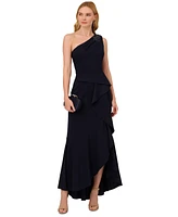 Adrianna Papell Women's Beaded One-Shoulder Gown