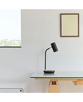 Brightech Ezra 16.5" Led Table Lamp with Wireless Charging Pad and Rotating Shade
