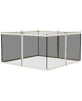 Black Gazebo Netting Replacement for 13x13 Gazebos with Zip-On Panels