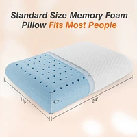Cooling Gel Memory Foam Pillow with Washable Case and Neck Support