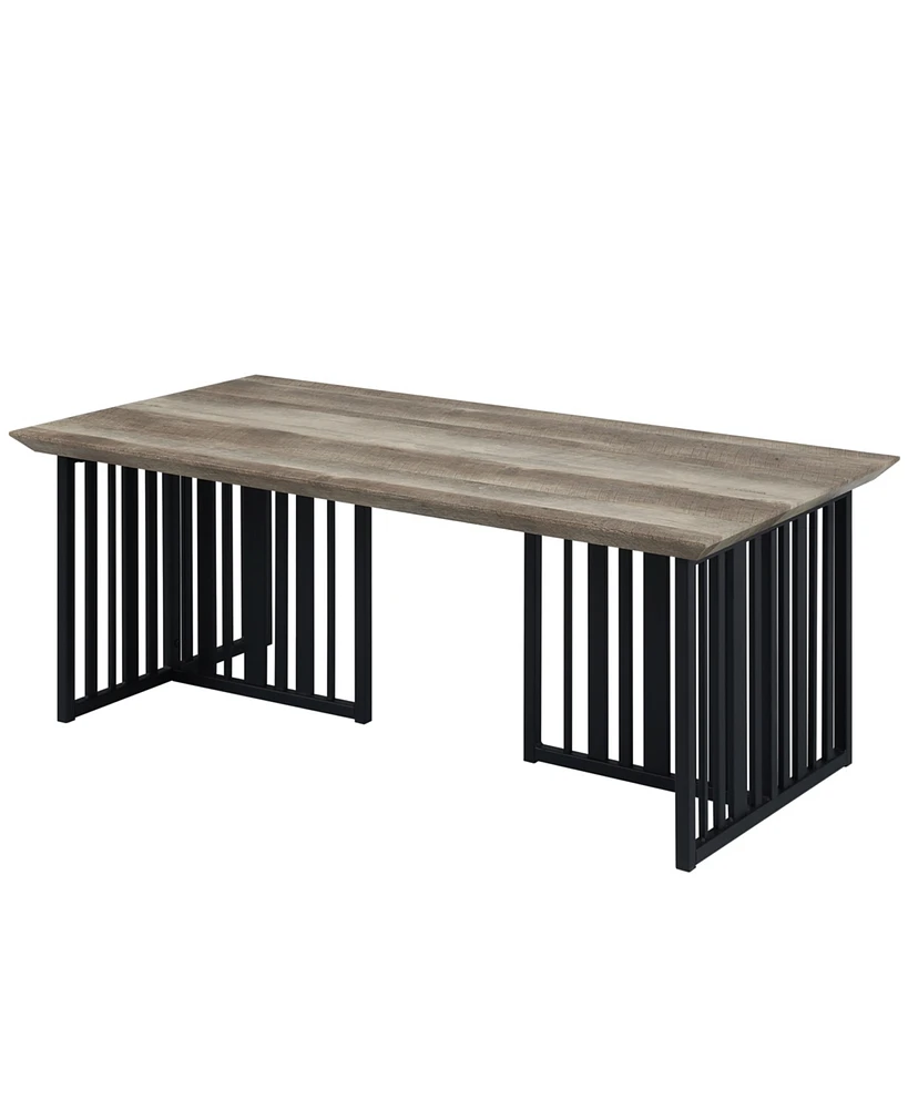 Simplie Fun Zudora Coffee Table, Antique Oak & Black Finish