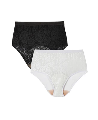 Comfort Choice Plus Lace Incontinence Brief 2-Pack