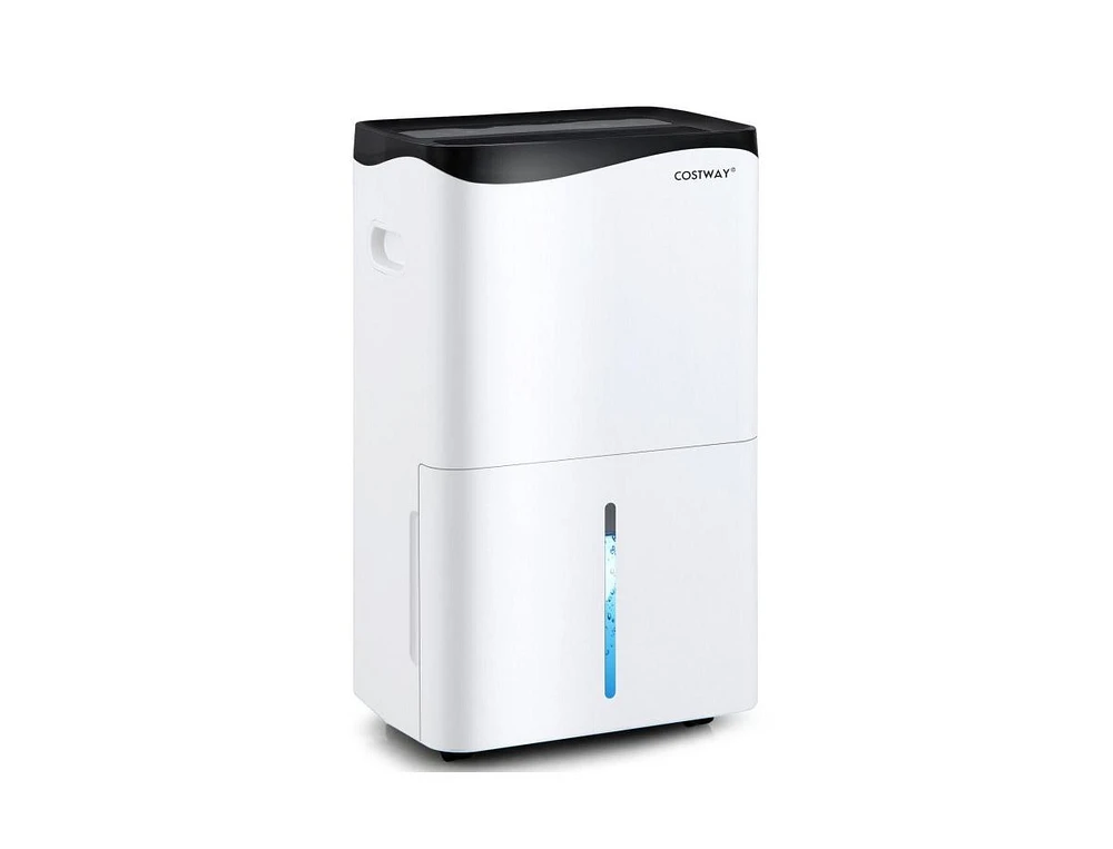 Slickblue 100-Pint Dehumidifier With Smart App And Alexa Control For Home And Basements - White