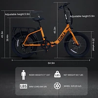 Streamdale Furniture High-Speed Folding E-Bike 500W Motor, 50-60KM Range