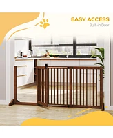 Streamdale Furniture Adjustable Freestanding Pet Gate with Flexi-Fit Length