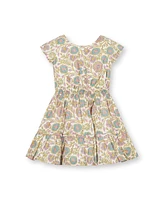 Hope & Henry Baby Girls Organic Short Sleeve Split Neck Tiered Dress
