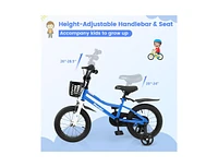 Slickblue 14 Inch Kids Bike with 2 Training Wheels for 3-5 Years Old