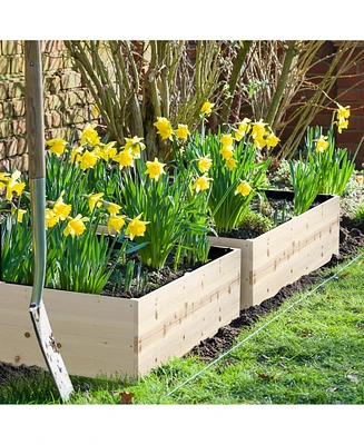 Streamdale Furniture 4'x4' Elevated Solid Fir Raised Garden Bed for Outdoor Use