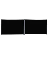 Double-Sided Retractable Patio Screen Awning for Privacy and Elegance