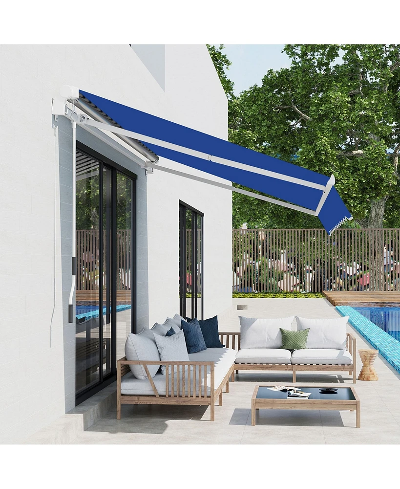 Simplie Fun Adjustable Retractable Patio Awning for Shade and Protection