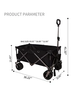 Streamdale Furniture Compact Folding Wagon Spacious for Hauling, Sturdy for Any Terrain