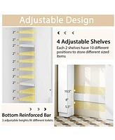 Costway Over The Toilet Storage Cabinet Double Door Bathroom Toilet Storage Organizer