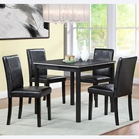 Contemporary Elegance Wooden Dining Table and Upholstered Chairs