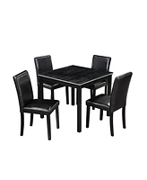 Streamdale Furniture Contemporary Elegance Wooden Dining Table and Upholstered Chairs