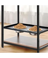 Streamdale Furniture Premium Dog Feeding Station with Storage and Adjustable Height