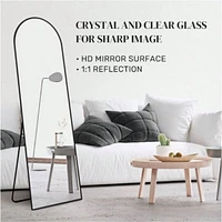 Homlux Arched Free Stand Mirror 18"x58" in Black