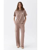 Nocturne Women's Cargo Pants with Elastic Waistband