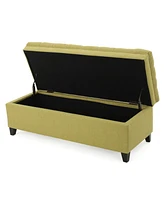 Juliana Fabric Storage Ottoman Green, 50" x 20.5" x 18.2