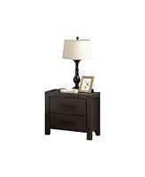 Simplie Fun 2 Drawers Nightstand In Dark