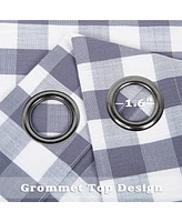 Caromio Buffalo Check Textured Grommet Window Curtain Panels Set, 37" x 95"