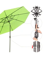 Yescom 3 Tier Patio Umbrella with Crank Handle Push to Tilt Hotel Pool