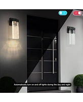 Outdoor waterproof transparent Led crystal wall lamp (2 packs) with Light sense