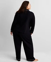 State of Day Women's 2-Pc. Packaged Ribbed Notched-Collar Pajamas Set Xs-3X, Created for Macy's