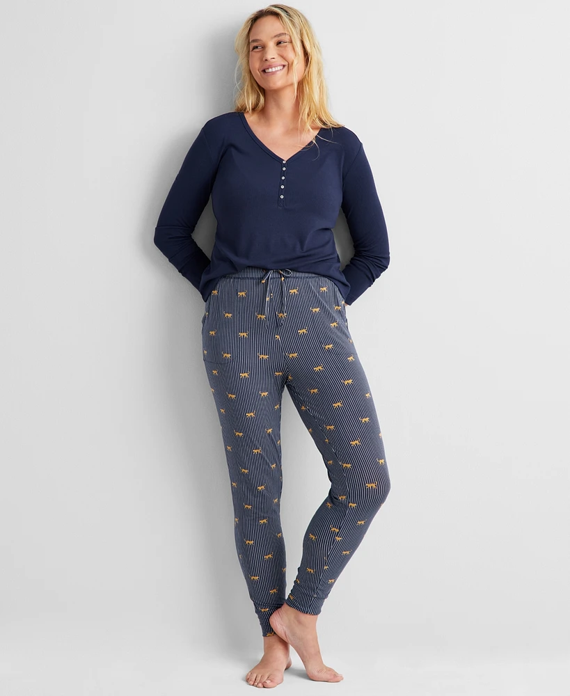 State of Day Printed Jogger Pajama Pants Xs-3X, Created for Macy's