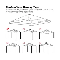 Yescom 10'x10' 1 Tier Canopy Gazebo Top Replacement for beach cabanas Cover Garden Outdoor Patio UV30+ 200g/sqm