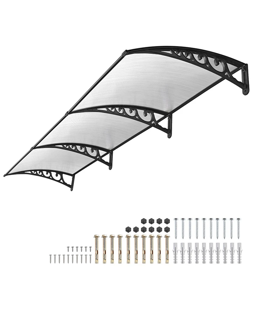 Yescom Door Window Awning Patio Cover Uv Rain Protection Pc Hollow Sheet Outdoor 2 Pack