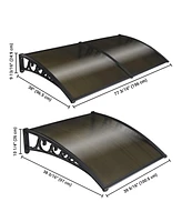 Yescom Door Window Awning Patio Cover Uv Rain Protection Pc Hollow Sheet Outdoor 2 Pack