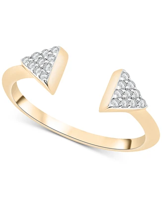 Diamond Triangle Cluster Cuff Ring (1/6 ct. t.w.) 10k Gold, Created for Macy's