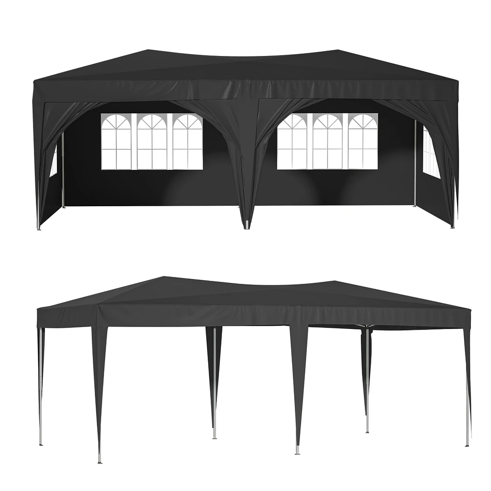 Streamdale Furniture 10x20 Pop-Up Canopy Tent with Uv Protection, Adjustable Height, and Accessories